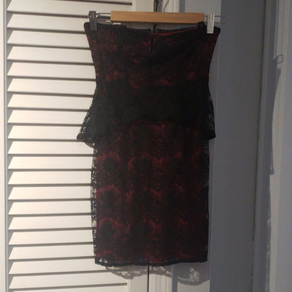 Black lace mini dress